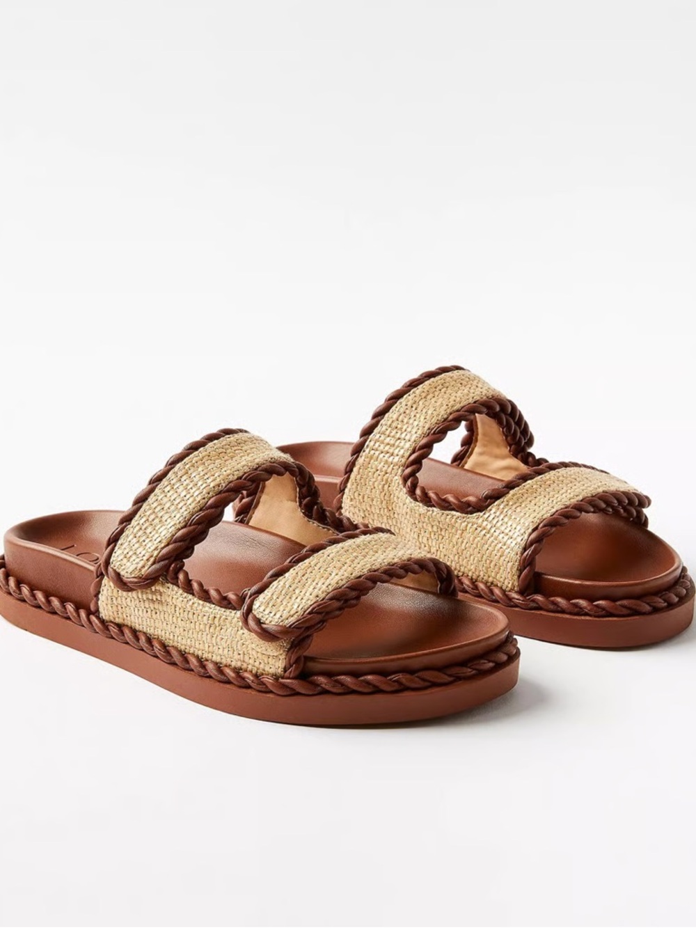 Loft Double Buckle Straw Sandals